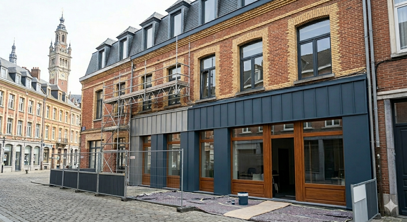 Peinture façade entreprise Lille